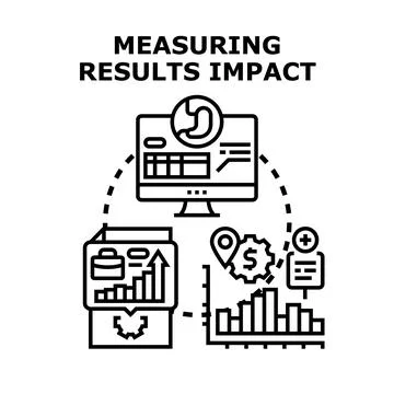 Measuring results impact for business analytics and strategic planning Stock Illustration