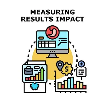 Measuring results impact for business analytics and strategic planning Stock Illustration