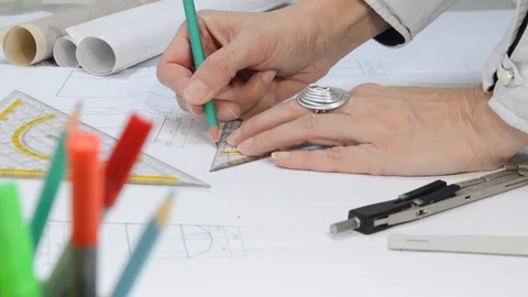 Measuring with ruler Stock Footage 98942796