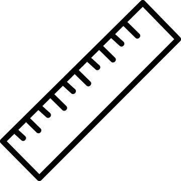 Measuring ruler icon for geometry drafting tool Stock Illustration