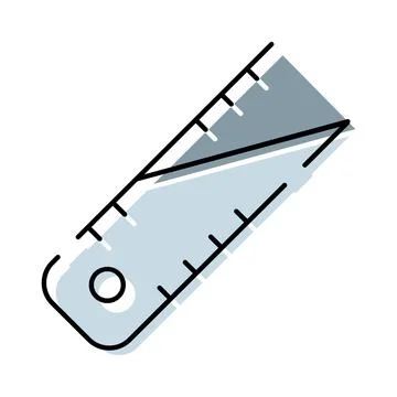 Measuring ruler icon for science architecture math Stock Illustration
