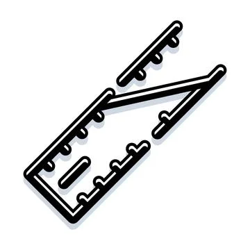 Measuring ruler tool presenting precision and accuracy icon Stock Illustration