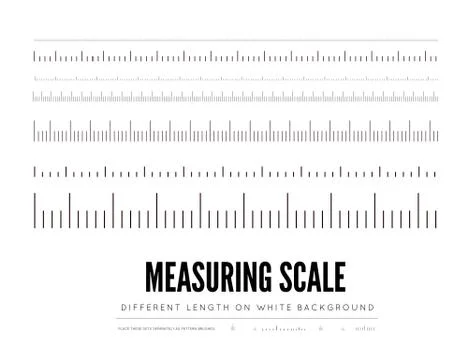 Measuring rulers of different scale, length and shape. Vector elements Stockillustratie