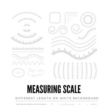 Measuring rulers of different scale, length and shape. Vector elements Stockillustratie