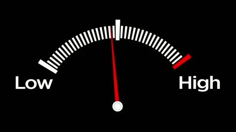 Measuring scale from low to high reading for gauge display Stock Footage 327138701