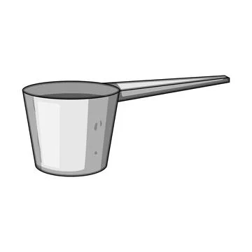 Measuring scoop tool for portioning powder ingredients Illustrazione stock