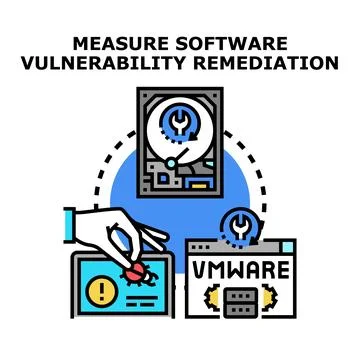 Measuring software vulnerability remediation process in cloud system Stockillustratie