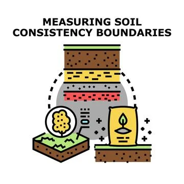 Measuring soil consistency boundaries and cultivating agriculture Stock Illustration