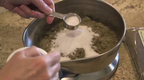 Measuring spices and adding salt Stock Footage 45618419
