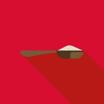 Measuring spoon full of white granular sugar Stock Illustration