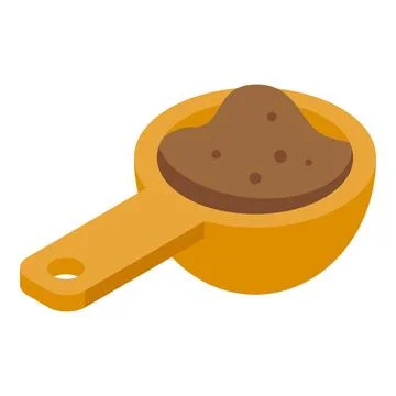 Measuring spoon holding ground coffee or protein powder Stock Illustration