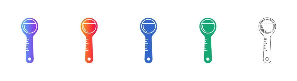 Measuring Spoon Icon Set for Kitchenware Stock Illustration