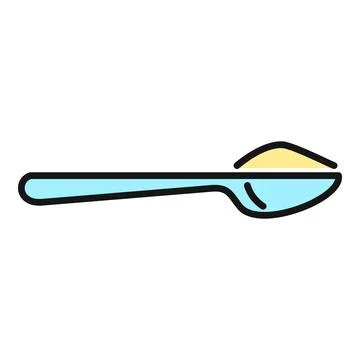 Measuring spoon with ingredient icon on white background 스톡 일러스트