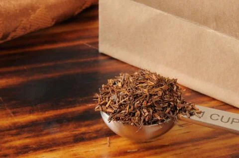 Measuring spoon of rooibos tea Stock Photos