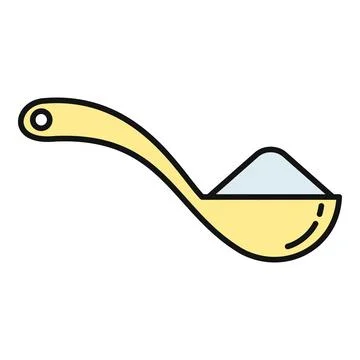 Measuring spoon scooping a pile of white powder ingredient Stock Illustration