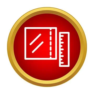 Measuring square fabric with ruler icon Stock Illustration