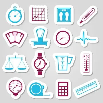 Measuring stickers Stock Illustration