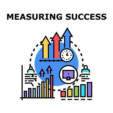 Measuring success concept with business analytics and growth charts Stock Illustration