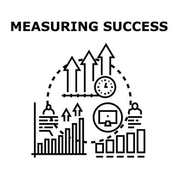 Measuring success concept with business analytics and growth charts Stock Illustration