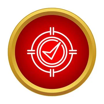 Measuring success hitting target with check mark Stock Illustration