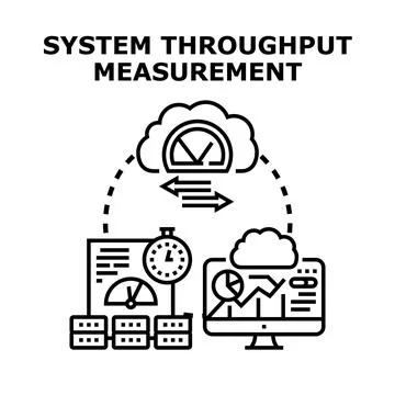 Measuring system throughput performance and data flow Stock Illustration