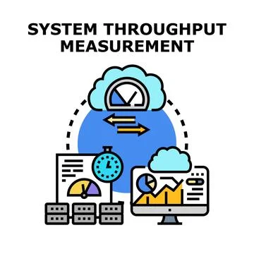 Measuring system throughput performance and data flow Stock Illustration