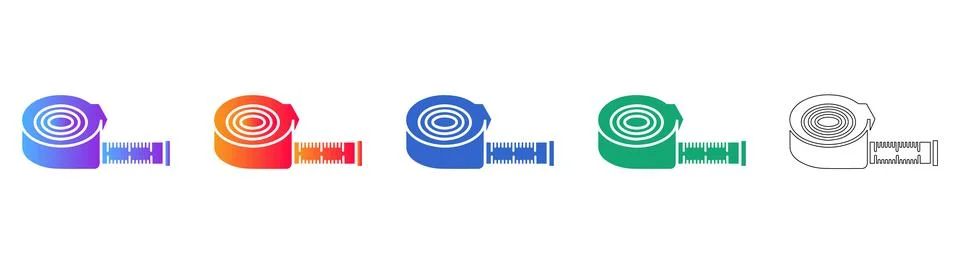 Measuring Tape and Accuracy Tool Icons Illustrazione stock
