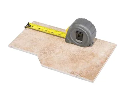 Measuring tape caeramic tile Stock Photos