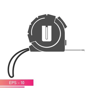 Measuring tape with flexible strap and belt clip. Solid design. On a white Stock Illustration