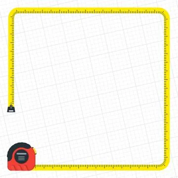 Measuring tape frame. Template for a poster. Illustrazione stock