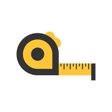 Measuring tape icon in flat style. Measure equipment vector illustration on i Ilustração Stock