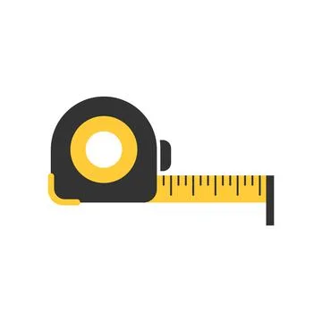 Measuring tape icon in flat style. Measure equipment vector illustration on i Ilustração Stock