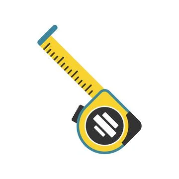 Measuring tape icon in flat style. Measure equipment vector illustration on i Ilustração Stock