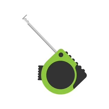 Measuring tape icon in flat style. Measure equipment vector illustration on i Ilustração Stock