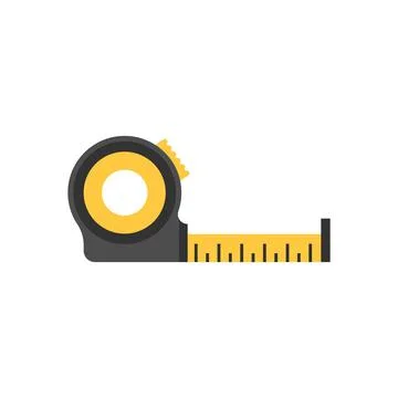 Measuring tape icon in flat style. Measure equipment vector illustration on i Ilustração Stock