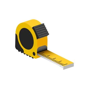 Measuring tape icon in flat style. Measure equipment vector illustration on i Ilustração Stock