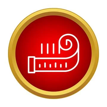 Measuring tape icon representing dimensions and tailoring Stock Illustration