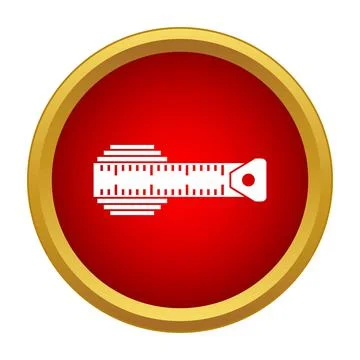Measuring tape icon for tailoring and fitness app button Stock Illustration
