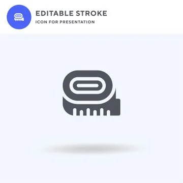 Measuring Tape icon vector, filled flat sign, solid pictogram isolated on whi イラスト素材