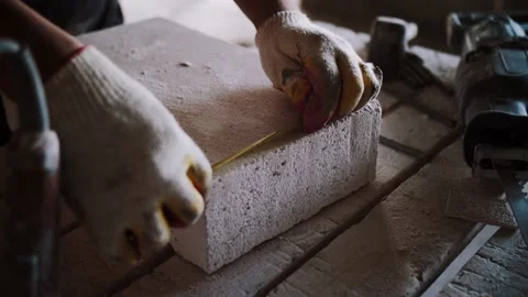 Measuring with a tape measure Stock Footage 155453856