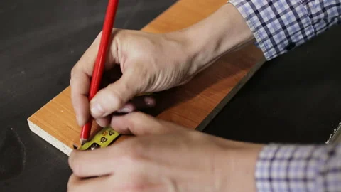 Measuring tape measure small Board of wood Video stock 106550940