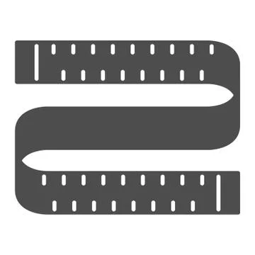 Measuring tape solid icon, Gym concept, measure sign on white background, Sewing Stock Illustration