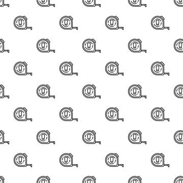 Measuring tape tool seamless pattern for construction design Stock Illustration