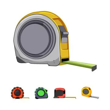 Measuring tape tools for construction and home improvement 스톡 일러스트
