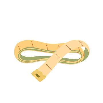 Measuring tape vector illustration. Rolled ribbon tape measure tool for sewing Stock Illustration