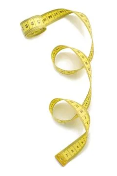 Measuring tape on white background Stock Photos
