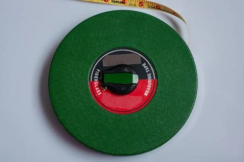 Measuring Tape on White Background Stock Photos