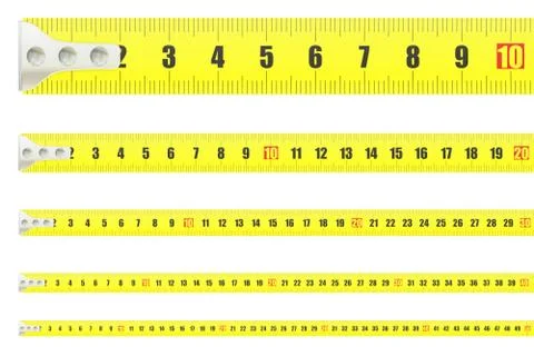 Measuring tapes, 3D rendering Ilustración de archivo