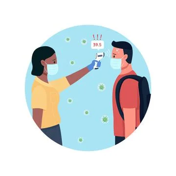 Measuring temperature 2D vector web banner, poster Stock-Illustration