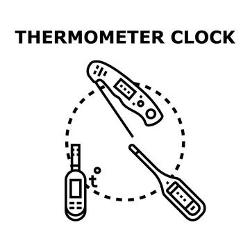 Measuring temperature and time concept icon 스톡 일러스트
